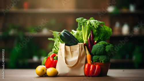 Assorted fresh organic vegetable composition on table,  