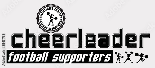 Hand drawn design of cheerleader on white background 