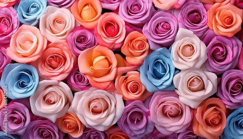 Array of Colorful Roses in Bloom