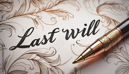 Last Will Document with Pen photo