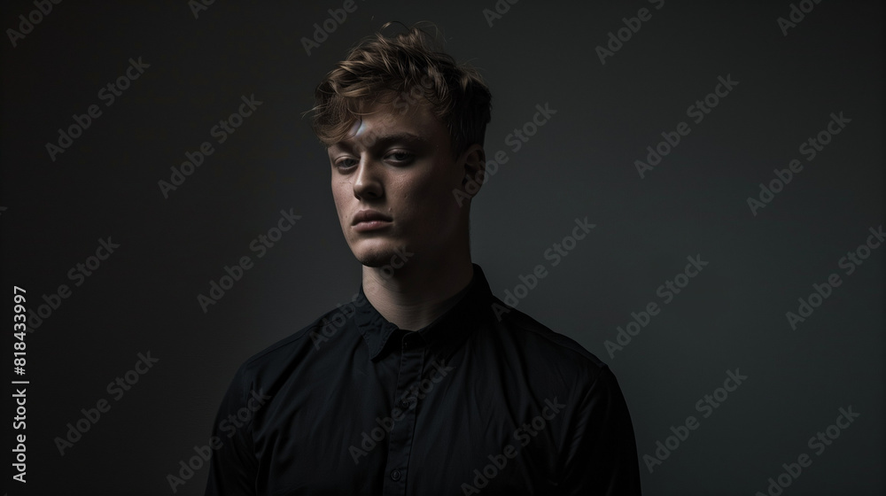 portrait of a man in black shirt portrait of a man in black shirt