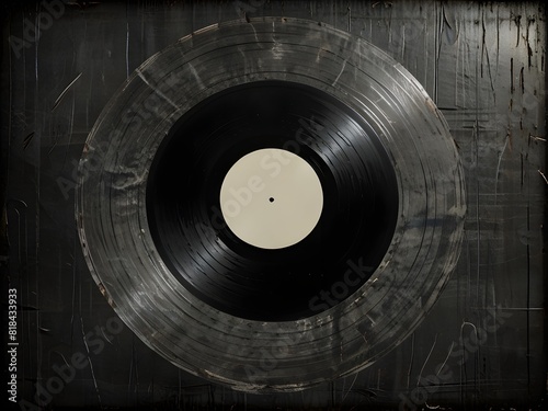 Scratched vinyl  black and grey  vintage texture  generative AI
