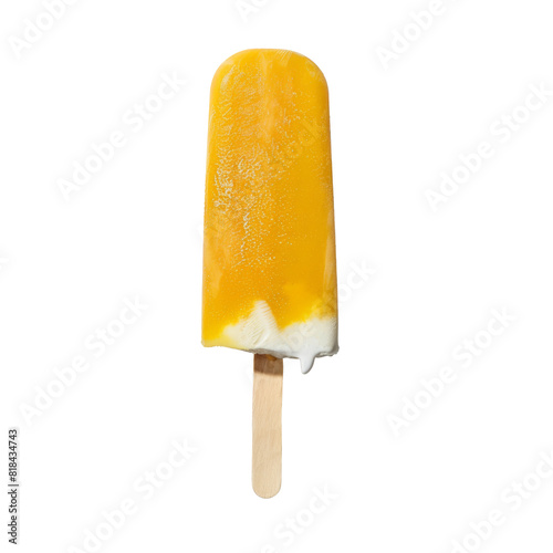 Refreshing Orange Popsicle on Transparent