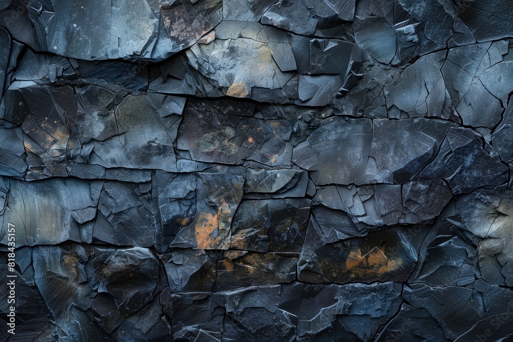 Dark stone or slate wall Grunge background - Generative ai