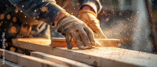 carpenter doing wood working
