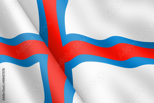 Faroe Islands waving flag 3d illustration photo