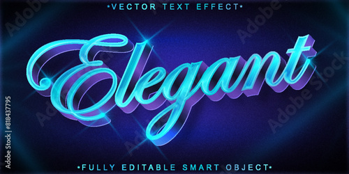 Turquoise Shiny Luxury Elegant Vector Fully Editable Smart Object Text Effect