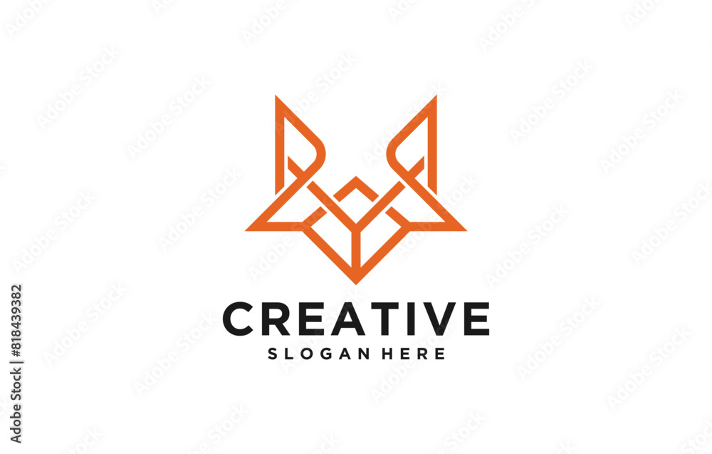 line fox minimalist technology logo design line fox minimalist technology logo design
