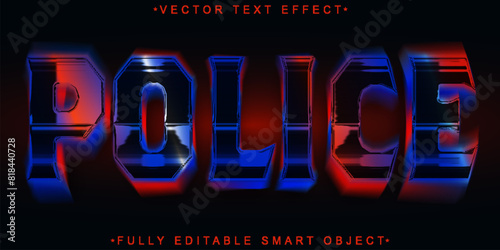 Police Lighting Vector Fully Editable Smart Object Text Effect