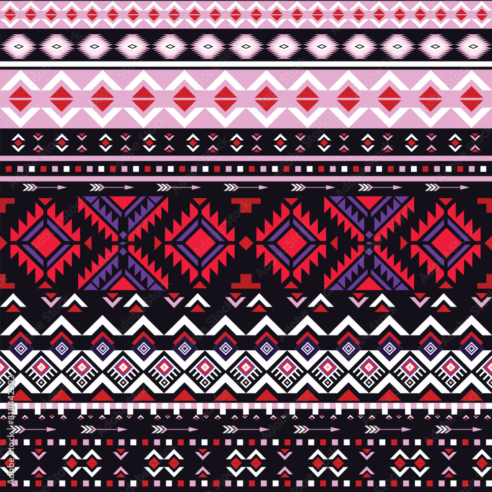 Abstract ethnic pattern, seamless floral, icosahed, geometric, zigzag. Indian tribal pattern, purple yellow white pink for textiles, rugs, cushions, clothes, scarves. Abstract ethnic pattern, seamless floral, icosahed, geometric, zigzag. Indian tribal pattern, purple yellow white pink for textiles, rugs, cushions, clothes, scarves.