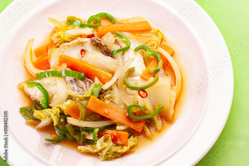 鯛と野菜の甘酢炒め