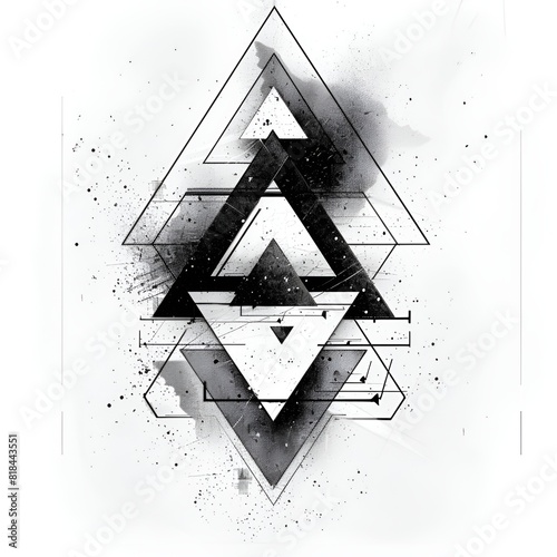 Minimalist Geometric Alchemy Triangle Linework