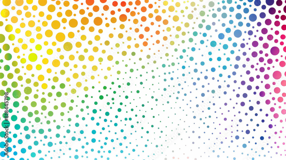 White background with a minimalist rainbow dot pattern White background with a minimalist rainbow dot pattern