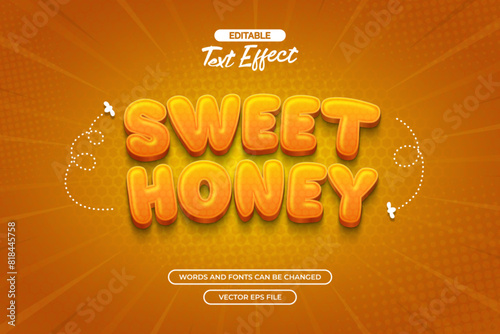 Sweet honey editable text effect