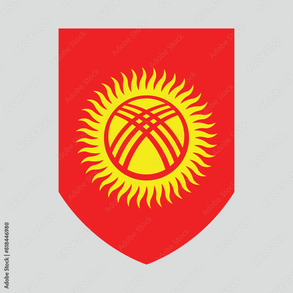 Kyrgyzstan Flag in Shield Shape Frame Kyrgyzstan Flag in Shield Shape Frame
