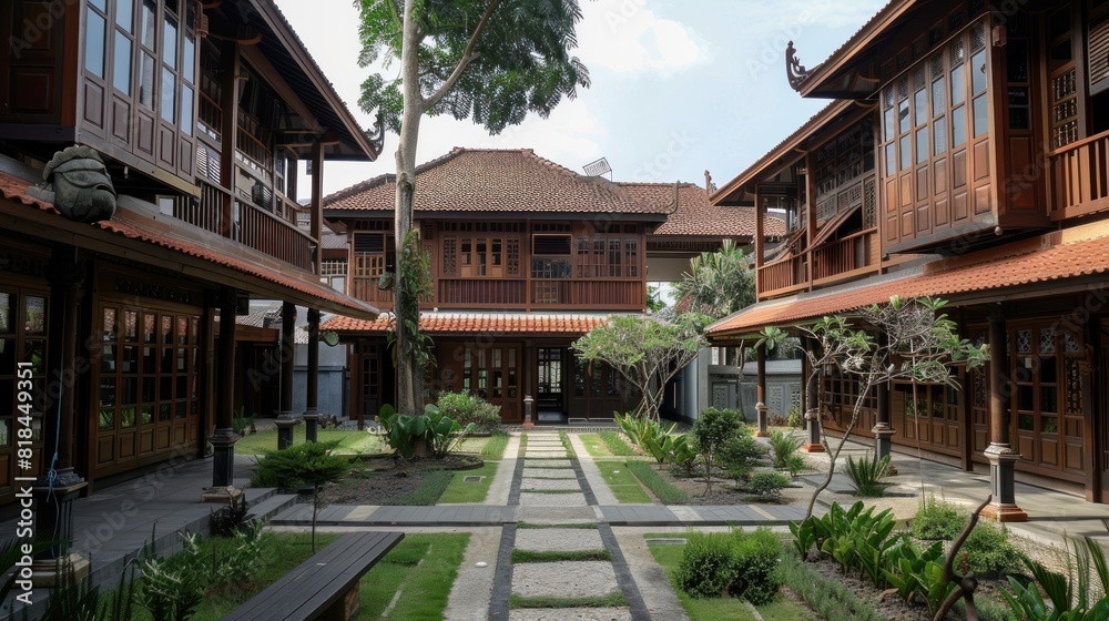 editorial photo view from the side of the new building design and architecture of Javanese houses