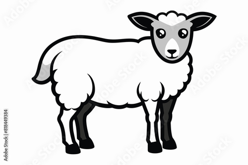 Solid color sheep vector design