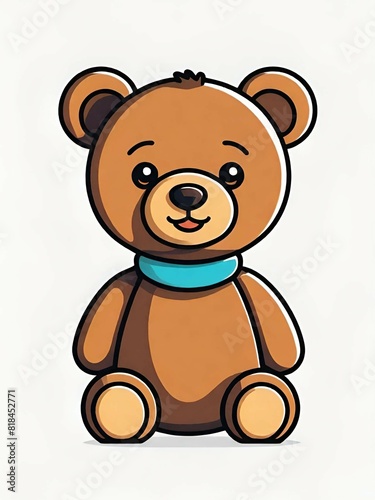 cute teddy bear cartoon illustration isolated on white background © mansum008
