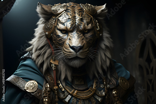 Leopard wearing Viking Cloth © Dicky