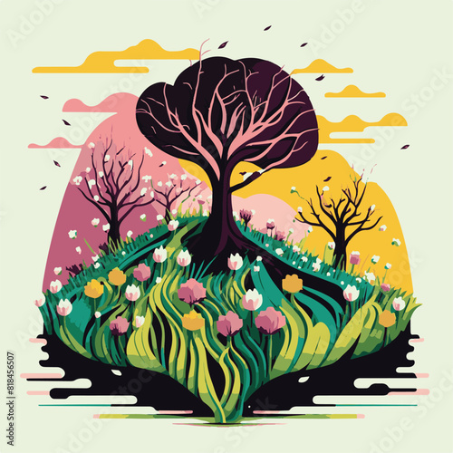 UNIQUE AND COOL BEAUTIFUL SPRING AND NATURE ILLUSTRATIONS AND AI-GENERATED VECTOR FILES - VERY SUITABLE FOR YOUR NEEDS