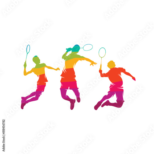 Badminton Smash Logo Designs Template