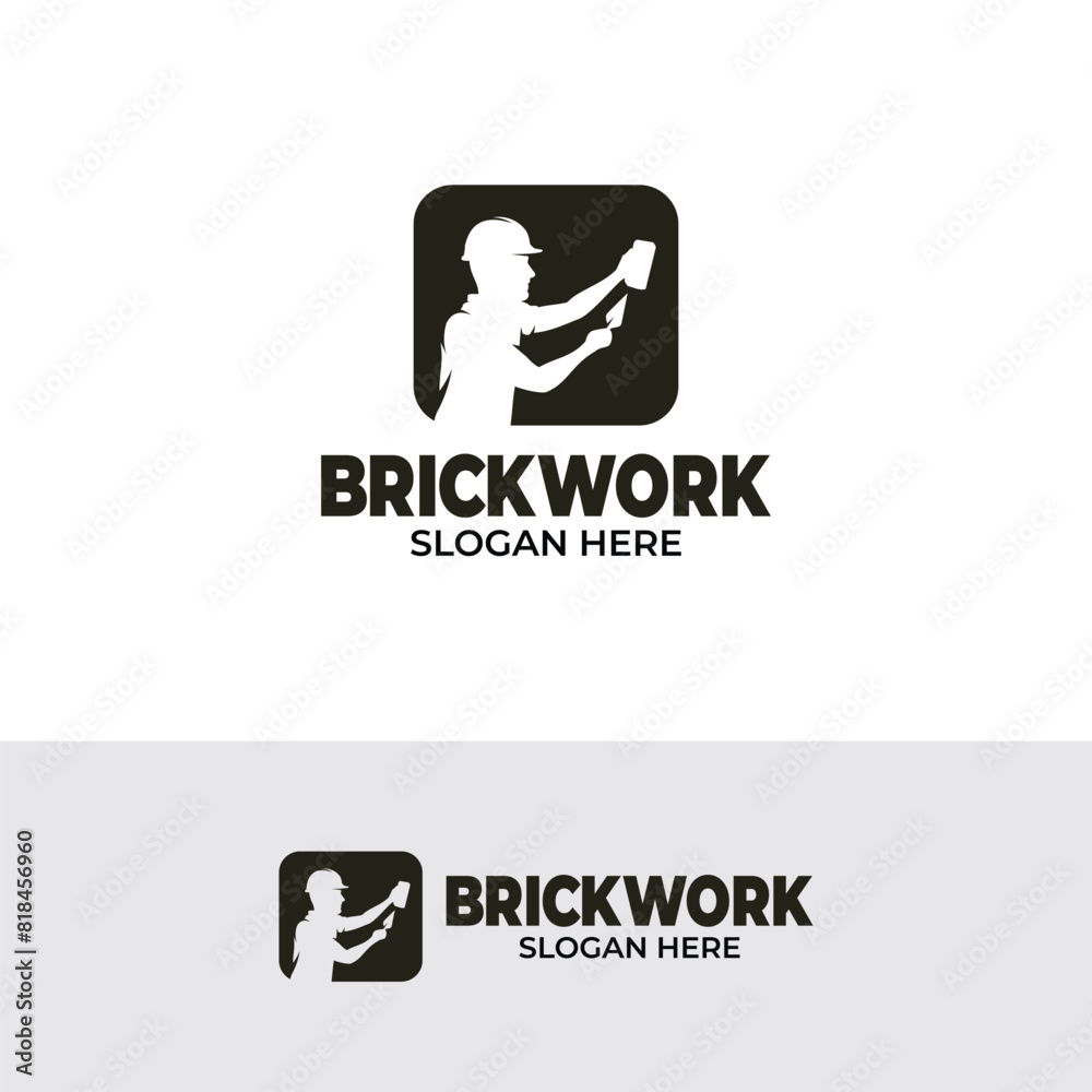 Obraz premium Silhouette of brick work logo design inspiration
