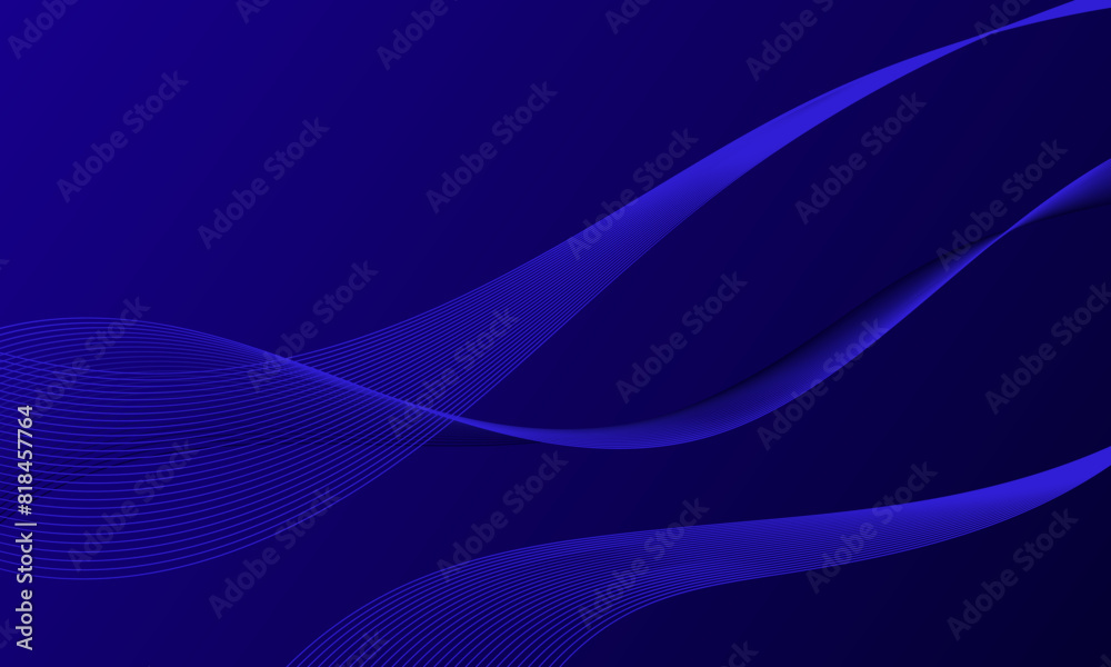 blue smooth lines wave curves on soft gradient abstract background