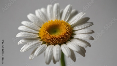 close-up macro photography of Daisy flower with white background