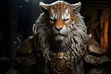 Tiger wearing Viking armor