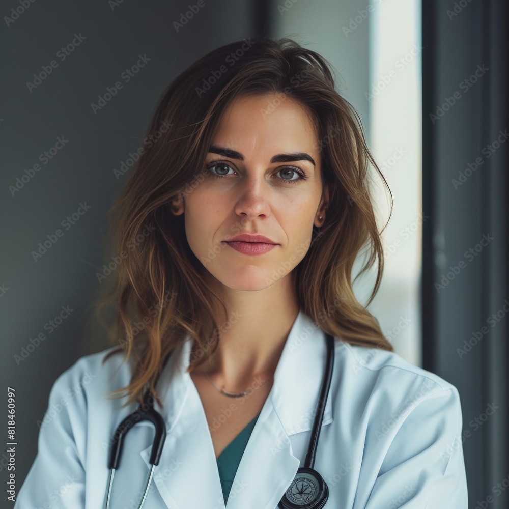 A Captivating Portrait of a Compassionate Blonde Female Doctor Beaming with Confidence and Empath A Captivating Portrait of a Compassionate Blonde Female Doctor Beaming with Confidence and Empath