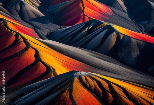 illustration  abstract volcanic capturing colors volcanic landscapes  eruption  molten  lava  rock  ash  crater  mountain  activity  terrain  formation