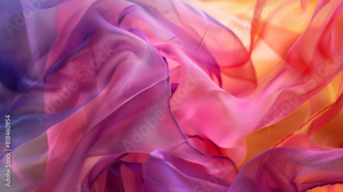 colorful fabric gently fluttering in the breeze abstract textile photography