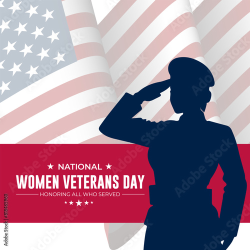 Happy Women Veterans Day United States of America background vector illustration
