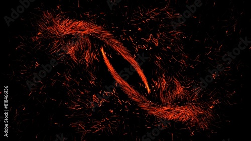Fire sparks background, Embers, beautiful shimmering fireworks spreading, Fire background, Fire particles, 3D render