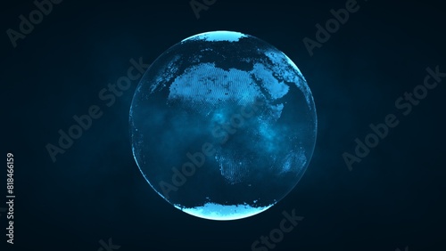 Concept of digital Earth ,technology abstract business scientific growth network surrounding planet earth rotating, 3D render