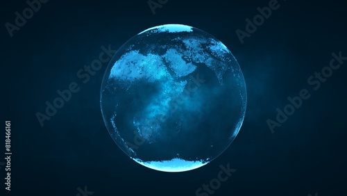 Digital Globe or Earth ,technology abstract business scientific growth network surrounding planet earth rotating, 3D render