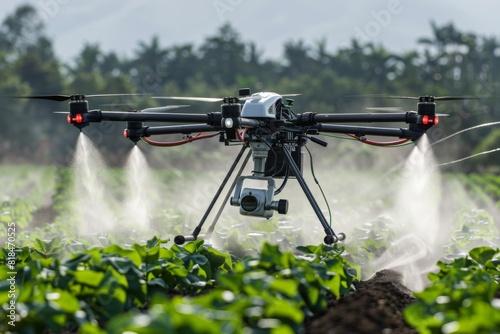 Smart farming drones use precision technology for crop protection and water conservation in arid landscapes, enhancing modern agricultural efficiency