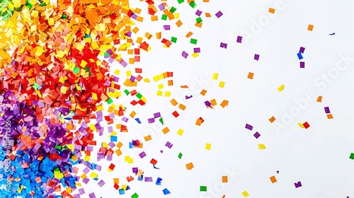 rainbow Confetti, blank space, minimalism, negative space, background wallpaper template, pride month LGBTQIA theme