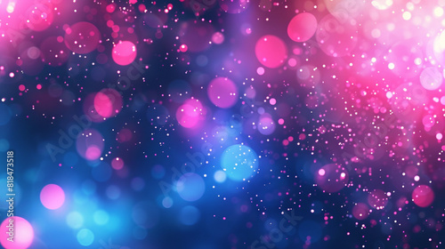 An abstract blur bokeh banner background with neon pink and blue bokeh lights, giving a modern, energetic vibe.
