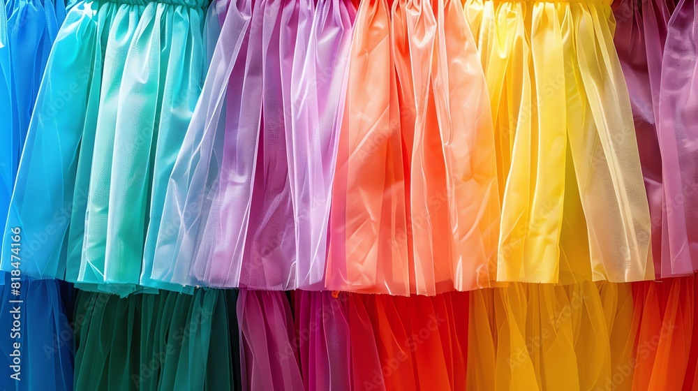 rainbow Tutu skirts, blank space, minimalism, negative space, background wallpaper template, pride month LGBTQIA theme