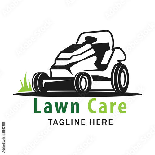 Lawncare logo design template, Lawn mower logo clipart. Suitable for landscaping business.
