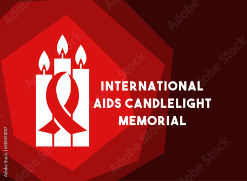 International Aids Candlelight Memorial. Third Sunday of May. Flat design vector.