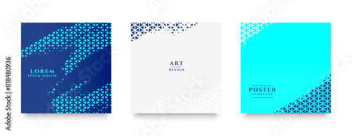 set of halftone triangle shape pattern in modern style background