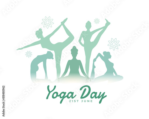 international yoga day event poster woman doing different yoga posture