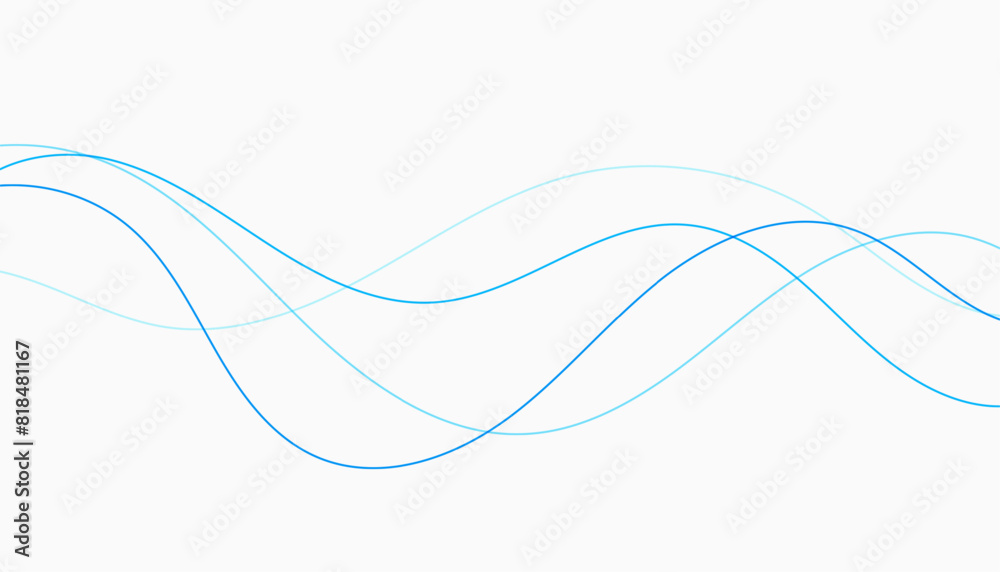 line style blue curvy wave with dynamic movement design