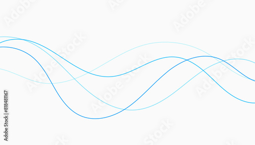 line style blue curvy wave with dynamic movement design