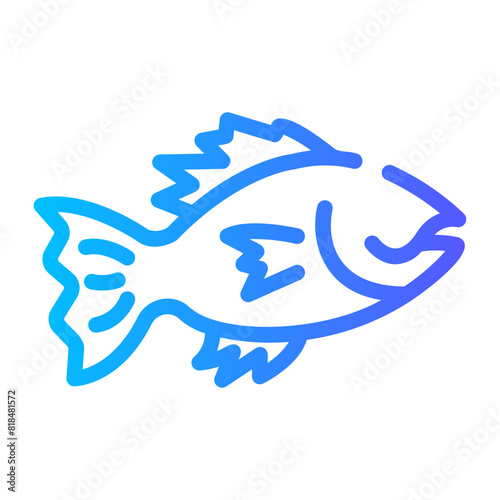 fish Line Gradient Icon