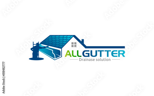 Illustration graphic vector of professional gutters installation and replacement services logo design template