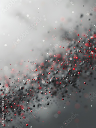 Microscopic Particulate Matter Suspended in Atmospheric Grey and Red Hues