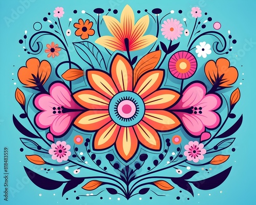 Vibrant Bohemian Floral with Ornate Decorative Pattern